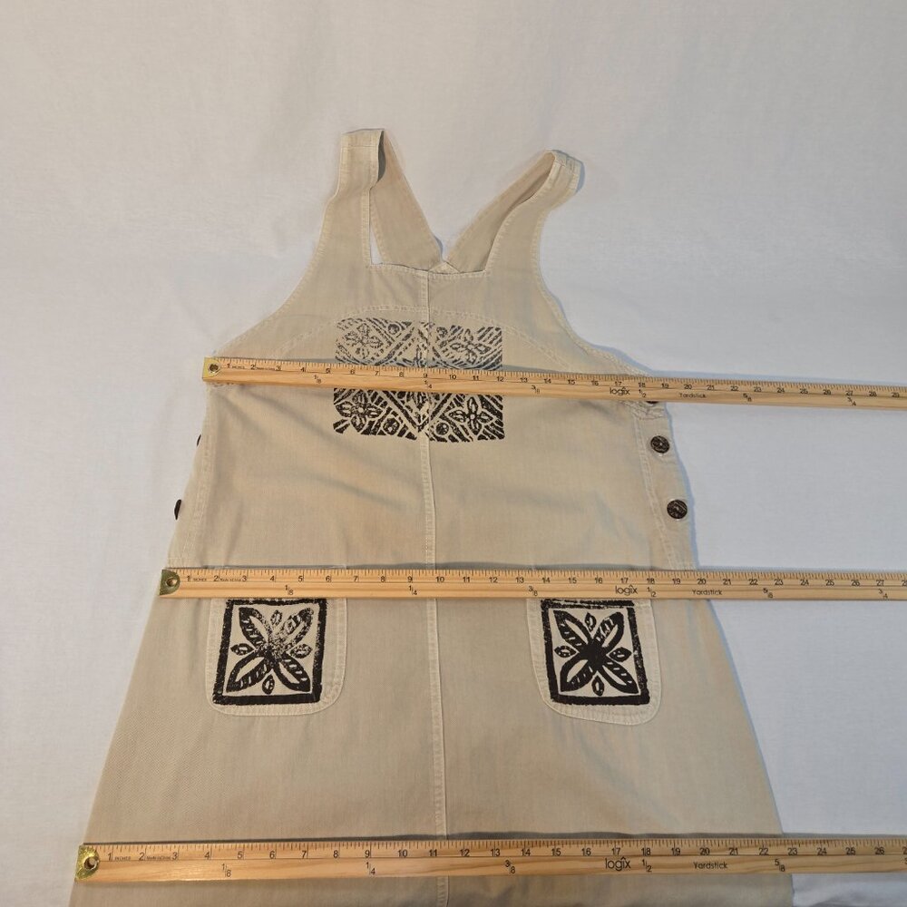 Real Vintage U.S.A. Grandma Modest IVORY Floral-Aztec Long Overall Skirt Size10P - Picture 15 of 16